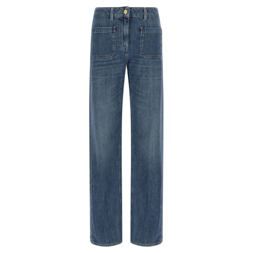 Elisabetta Franchi Blue Cotton Straight-Leg Women's Jeans